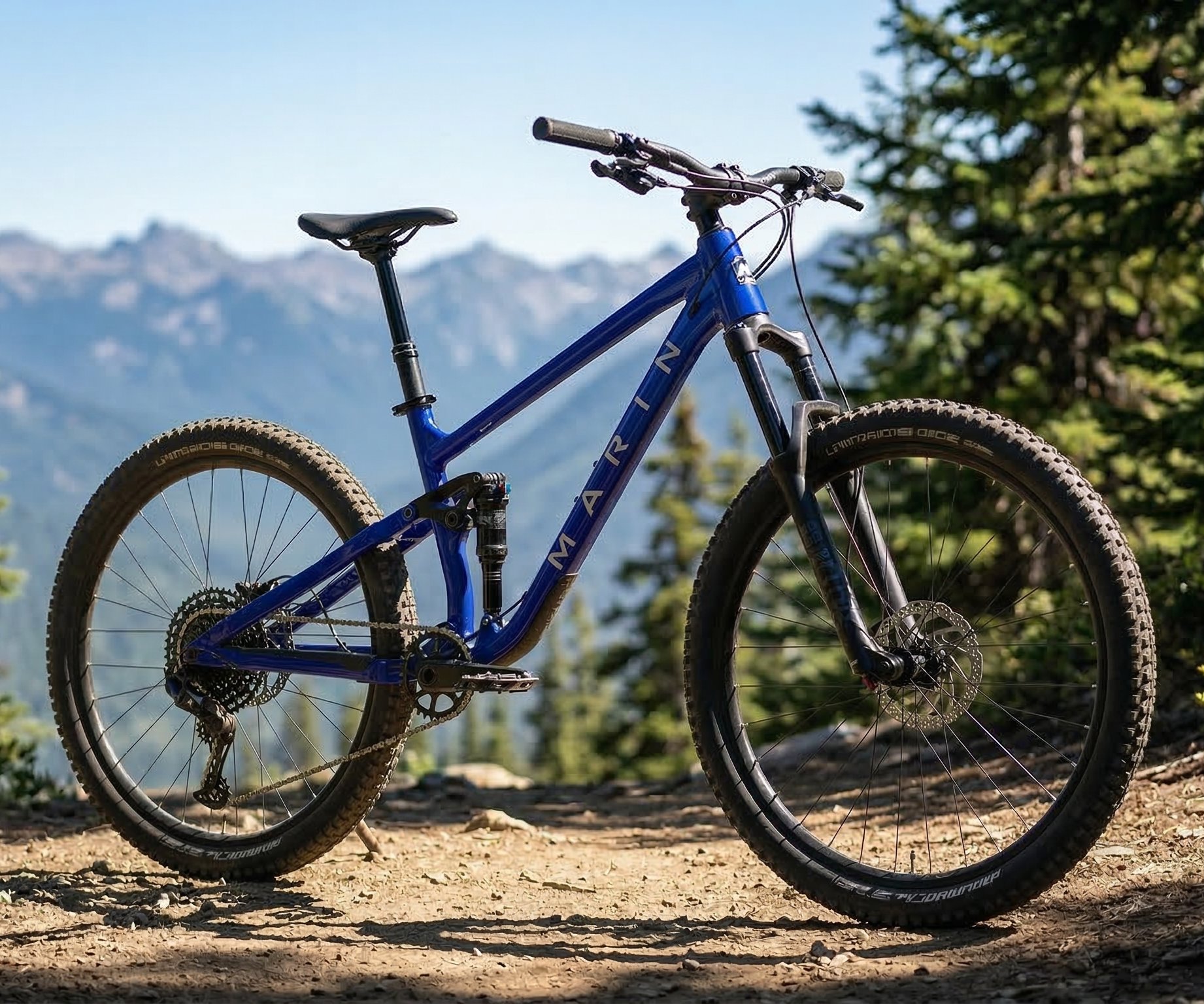 Mountain bike on alpine trail